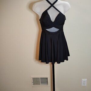 B2prity One Piece Skirted Swimsuit Black Size XS